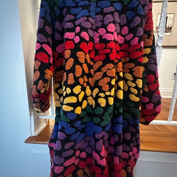 NWT FARM Rio Rainbow Lepards Fleece Cardigan, medium - Picture 5 of 7
